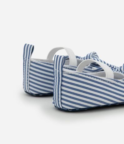 Zapatilla Infantil en Tricolina Rayada con Moña - Talle 15 a 19 2