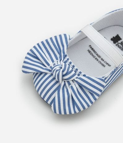 Zapatilla Infantil en Tricolina Rayada con Moña - Talle 15 a 19 3