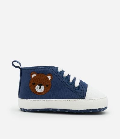 Championes Infantil Bota en Sarga con Bordado de Osito - Talle 15 a 19 4