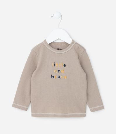 Remera Infantil Texturizada con Bordado Lettering - Talle 0 a 18 meses