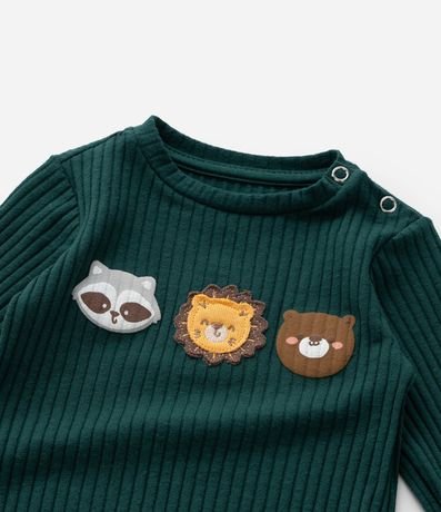 Body Infantil Canelado con Estampa Animalitos - Talle 0 a 18 meses 6