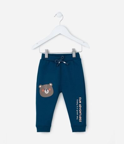 Pantalón Infantil con Estampa Carita de Animalito -  0 a 18 meses
