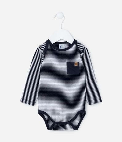 Body Infantil con Estampado Rayado - Talle 0 a 18 meses