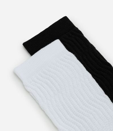 Kit 02 Medias Caña Larga Deportivas en Algodón Canelado Arrugado 4