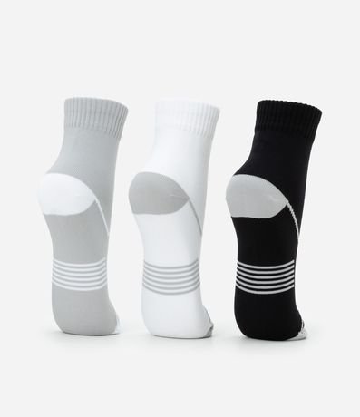 Kit 03 Medias Cano Mediano Deportivas en Poliamida con Estampa de Raya 3