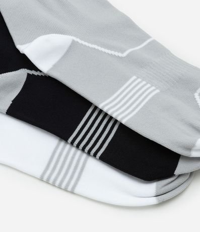 Kit 03 Medias Cano Mediano Deportivas en Poliamida con Estampa de Raya 4