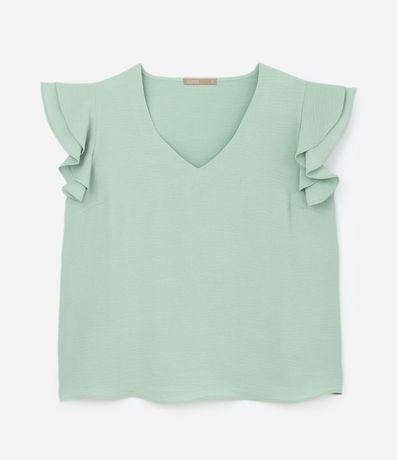 Blusa en Crepé con Volado en el Hombro Curve & Plus Size 5