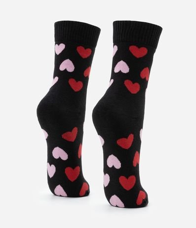 Media Caña Larga en Algodón con Corazones Texturizados 3