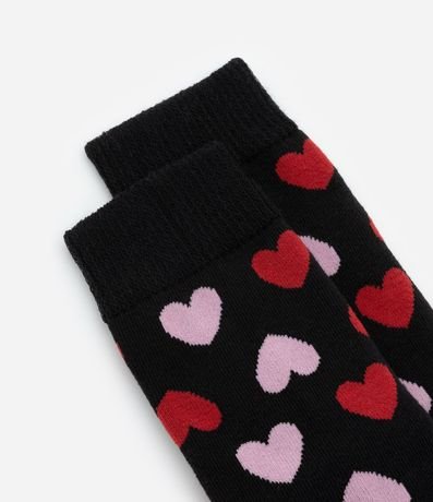 Media Caña Larga en Algodón con Corazones Texturizados 4