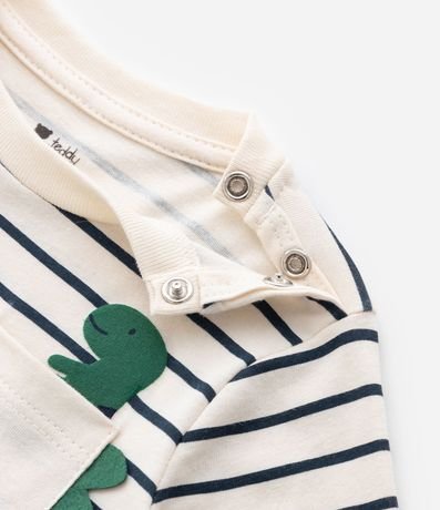 Remera Infantil con Pequeño Bolsillo y Estampa Dino - Talle 0 a 18 meses 5