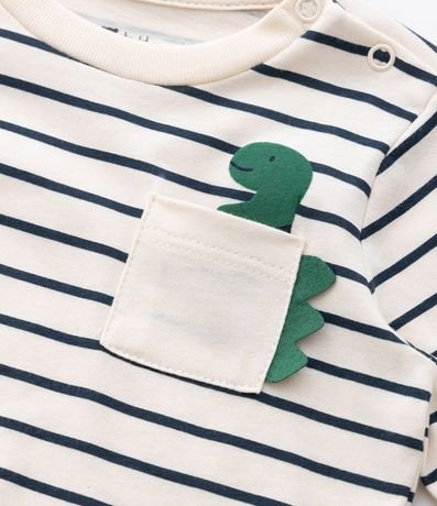 Remera Infantil con Pequeño Bolsillo y Estampa Dino - Talle 0 a 18 meses 6