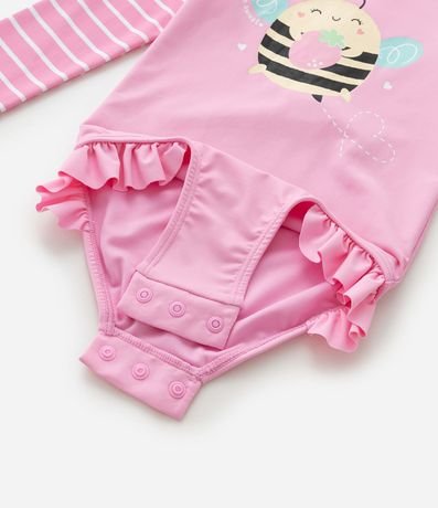 Conjunto Infantil con Estampa de Rayas y Abeja - Talle 6 Meses a 4 años 9