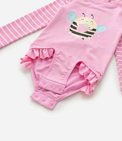 Conjunto Infantil con Estampa de Rayas y Abeja - Talle 6 Meses a 4 años 12