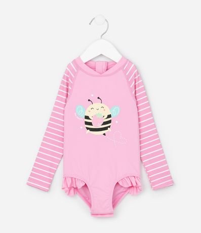 Conjunto Infantil con Estampa de Rayas y Abeja - Talle 6 Meses a 4 años 3