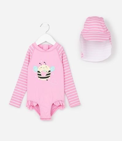 Conjunto Infantil con Estampa de Rayas y Abeja - Talle 6 Meses a 4 años