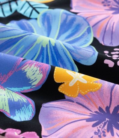Bikini Infantil en Microfibra con Estampa Floral Neón - Talle 5 a 14 años 3