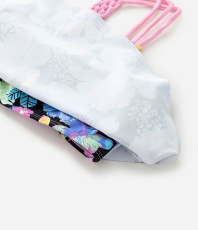 Bikini Infantil en Microfibra con Estampa Floral Neón - Talle 5 a 14 años 7
