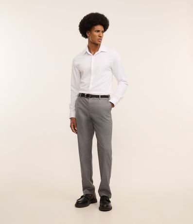 Pantalón Slim en Viscosa Sastrería con Estampa de Cuadros en Hilo Teñido 2