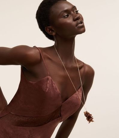 Conjunto de Collar y Caravana en Resina con Colgante de Pétalos 1