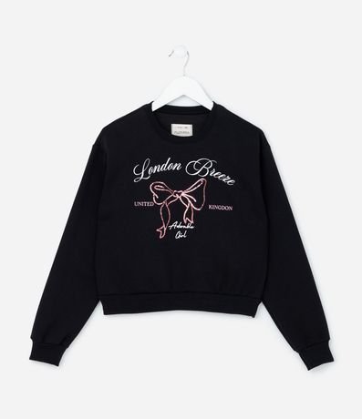 Algodón Infantil Calentito con Lazo de Lentejuela y Lettering - Talle 5 a 14 años 1