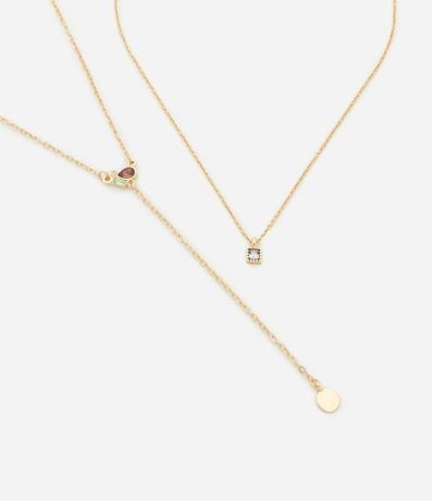 Collar Capas en Metal con Corbata y Colgantes Coloridos 1