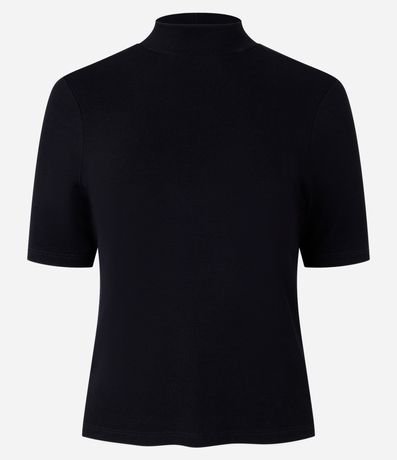 Blusa Acanalada en Rib con Cuello Alto 1