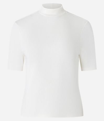 Blusa Acanalada en Rib con Cuello Alto