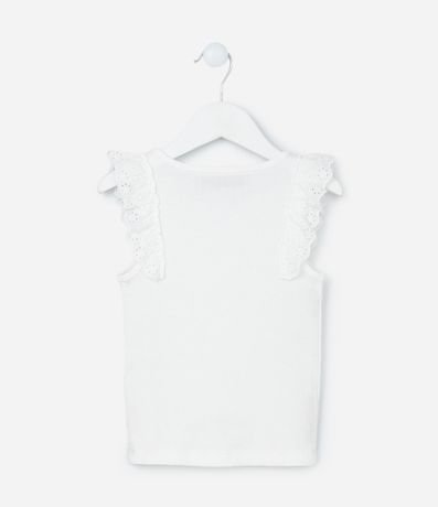 Musculosa Infantil en Rib con Volado de Broderie - Talle 5 a 14 años 2