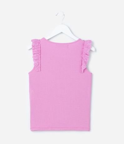 Musculosa Infantil en Rib con Volado de Broderie - Talle 5 a 14 años 3