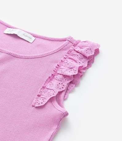 Musculosa Infantil en Rib con Volado de Broderie - Talle 5 a 14 años 5
