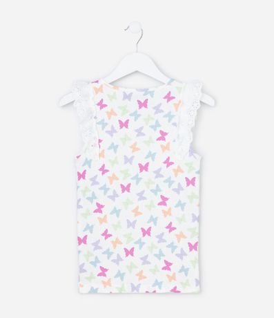 Musculosa Infantil en Rib con Babados Broderie - Talle 5 a 14 años 2