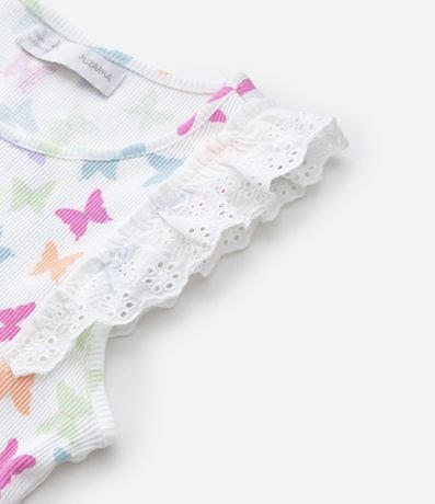 Musculosa Infantil en Rib con Babados Broderie - Talle 5 a 14 años 4