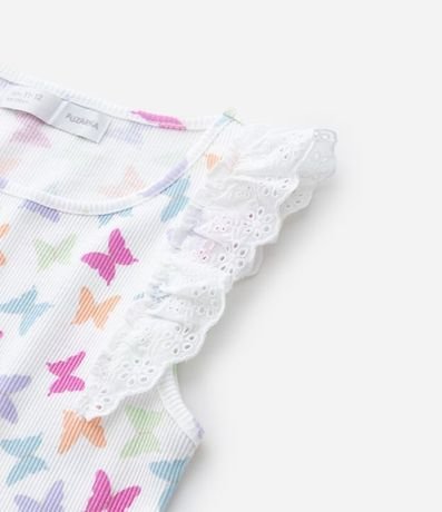 Musculosa Infantil en Rib con Babados Broderie - Talle 5 a 14 años 5