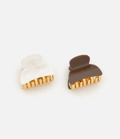 Kit 02 Pinzas para el Pelo con Placa de Resina Marmorizada