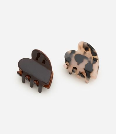 Kit 02 Pinzas para el pelo con Forma de Corazón y Efecto Marmorizado 1