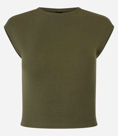 Blusa Sin Manga en Rib con Textura de Rayas 5