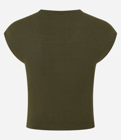 Blusa Sin Manga en Rib con Textura de Rayas 6