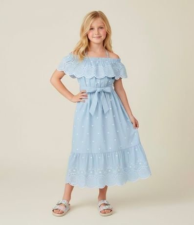 Vestido Infantil en Laise con Volados - Talle 5 a 14 años 1