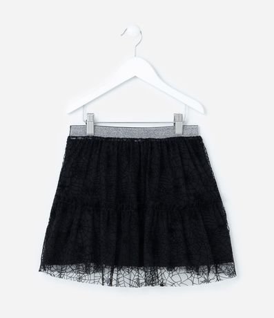 Pollera Infantil Corta en Tule con Tela de Araña - Talle 5 a 14 años 3