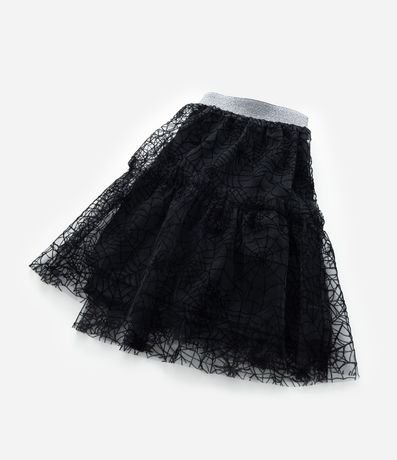 Pollera Infantil Corta en Tule con Tela de Araña - Talle 5 a 14 años 6