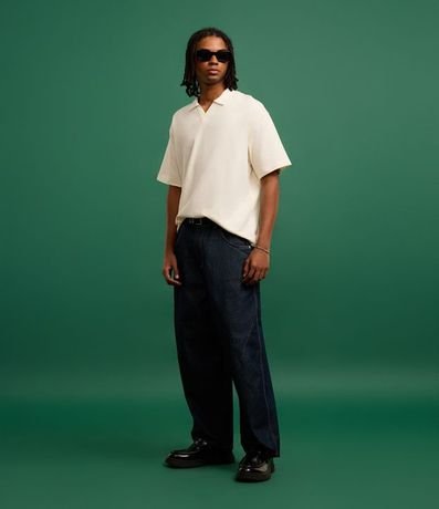 Remera Polo Boxy en Algodón con Textura 2