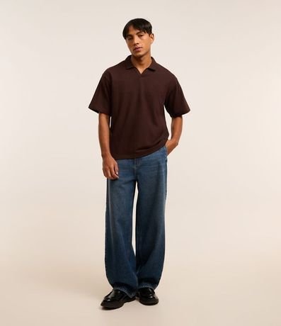 Remera Polo Boxy en Algodón con Textura 2