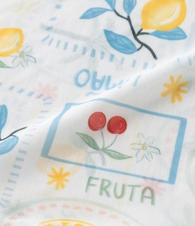 Salida de Playa Infantil en Tule con Estampa de Frutas - Tam  5 a 16 años 4