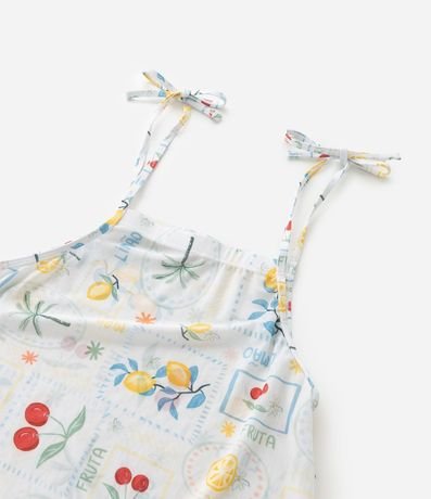 Salida de Playa Infantil en Tule con Estampa de Frutas - Tam  5 a 16 años 5