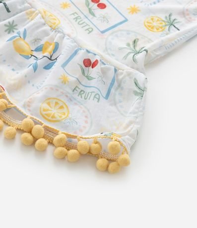 Salida de Playa Infantil en Tule con Estampa de Frutas - Tam  5 a 16 años 6