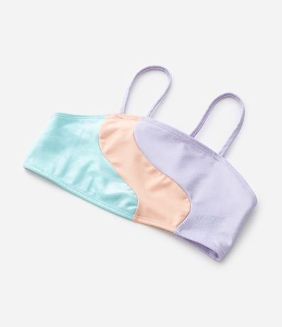 Bikini Infantil con Bloque de color y Metálico - Tam  5 a 14 años 11