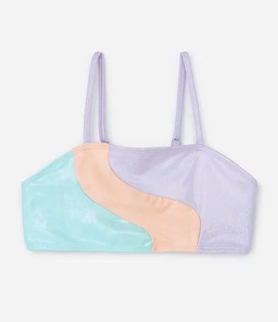 Bikini Infantil con Bloque de color y Metálico - Tam  5 a 14 años 3
