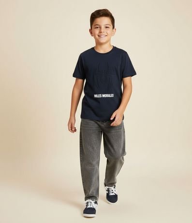 Remera Infantil con Relieve y Lettering Holográfico Hombre-Araña - Talle 4 a 12 años