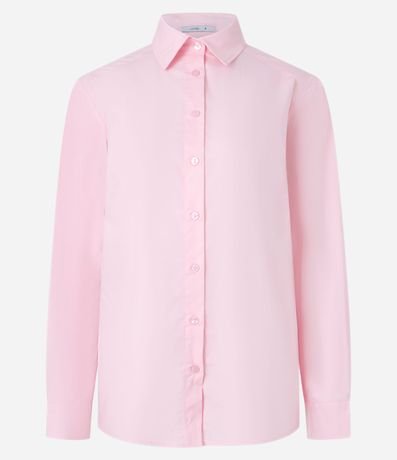 Camisa Oversized en Tricolina con Hilo Teñido y Botones 5