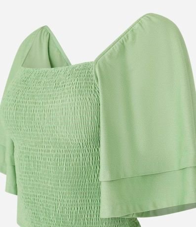 Blusa Corta en Lastex con Manga Godê 5